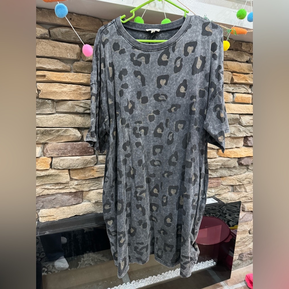 Gray Leopard Print Women's dress